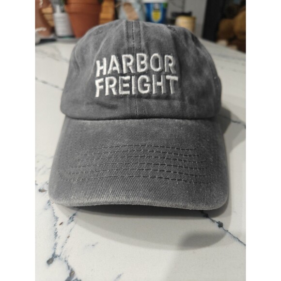 NEW Harbor Freight Hat Stores Baseball Cap, Weathered, Grey/black Adjustable - Picture 1 of 8